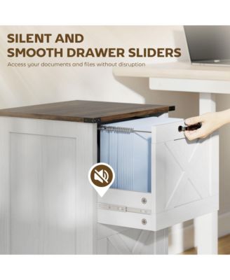 Vertical File Cabinet with 2 Drawers for A4 Letter Size, Light