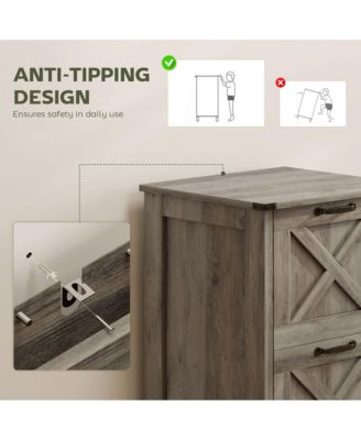 Vertical File Cabinet with 2 Drawers for A4 Letter Size, Light