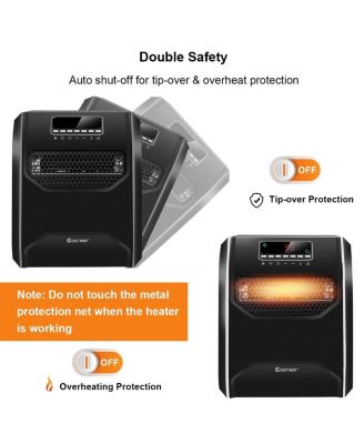 12 H Timer LED Remote Control Portable Electric Space Heater