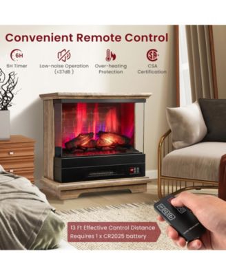 27 Inch Freestanding Fireplace with Remote Control