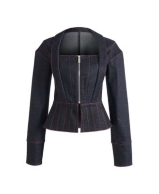 US Women's Davidson Denim Corset Jacket Unique Style