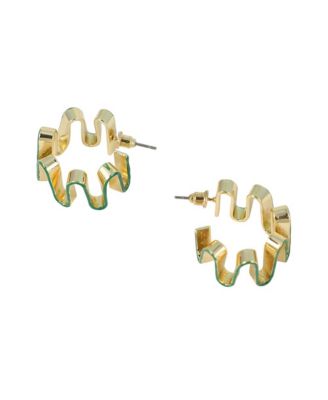 Women's The Enamel-Coil Hoop Earrings - Shamrock Green & California Gold