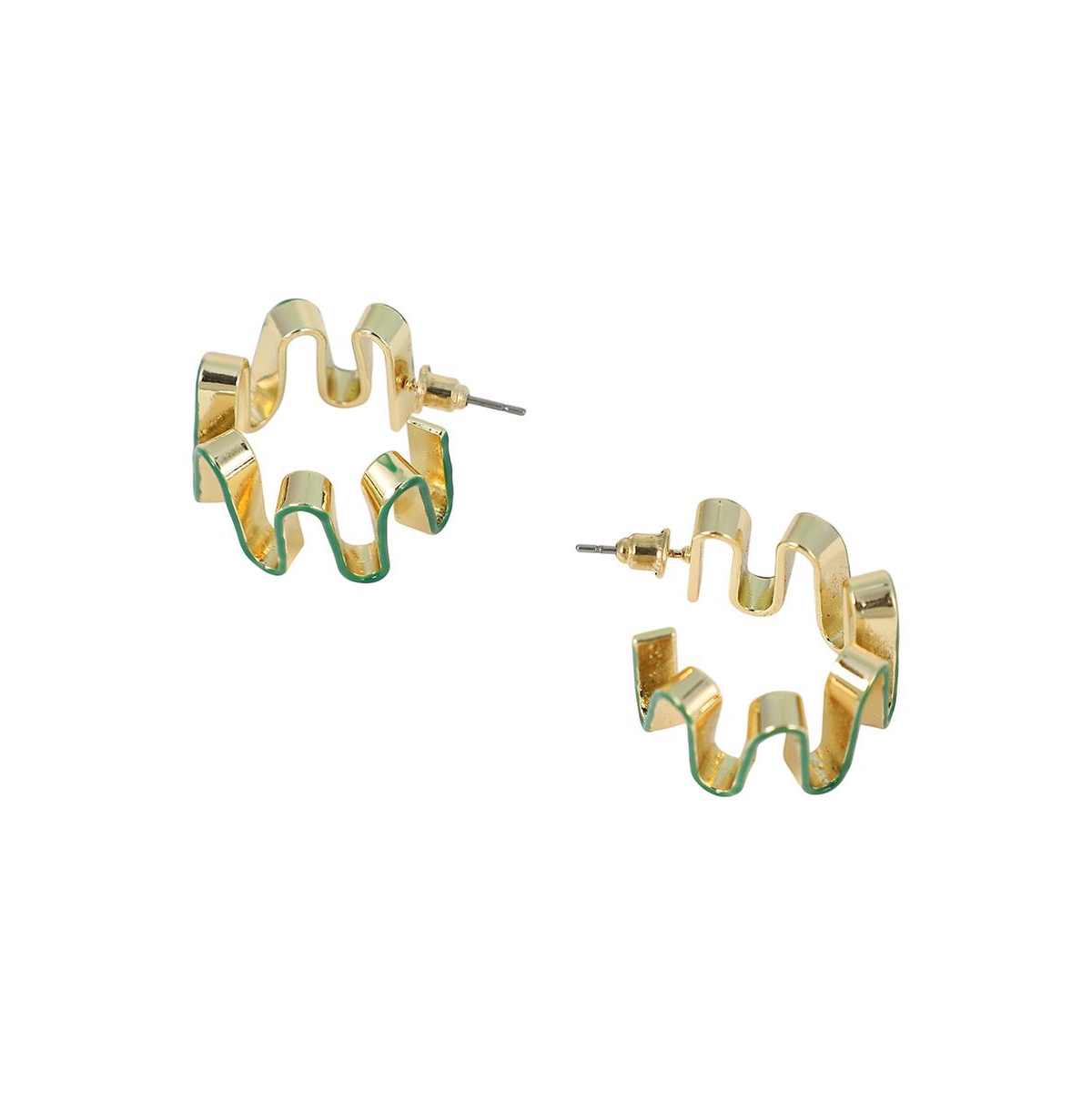 Women's The Enamel-Coil Hoop Earrings - Shamrock Green & California Gold