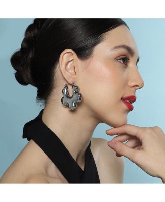 Women's The Puffer-Bolt Hoop Earrings - Chrome Silver