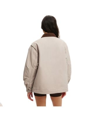 Women's Active Contrast Collar Oversized Jacket