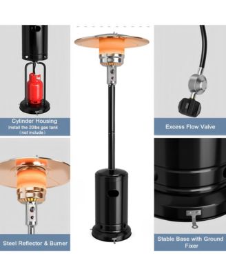 50000 BTU Stainless Steel Propane Patio Heater with Trip over Protection