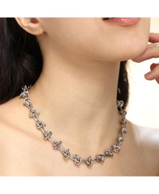 Women's The Knot-Link Chain Necklace - Metallic