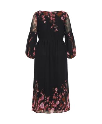 Women's Plus Size Romance Border Dress