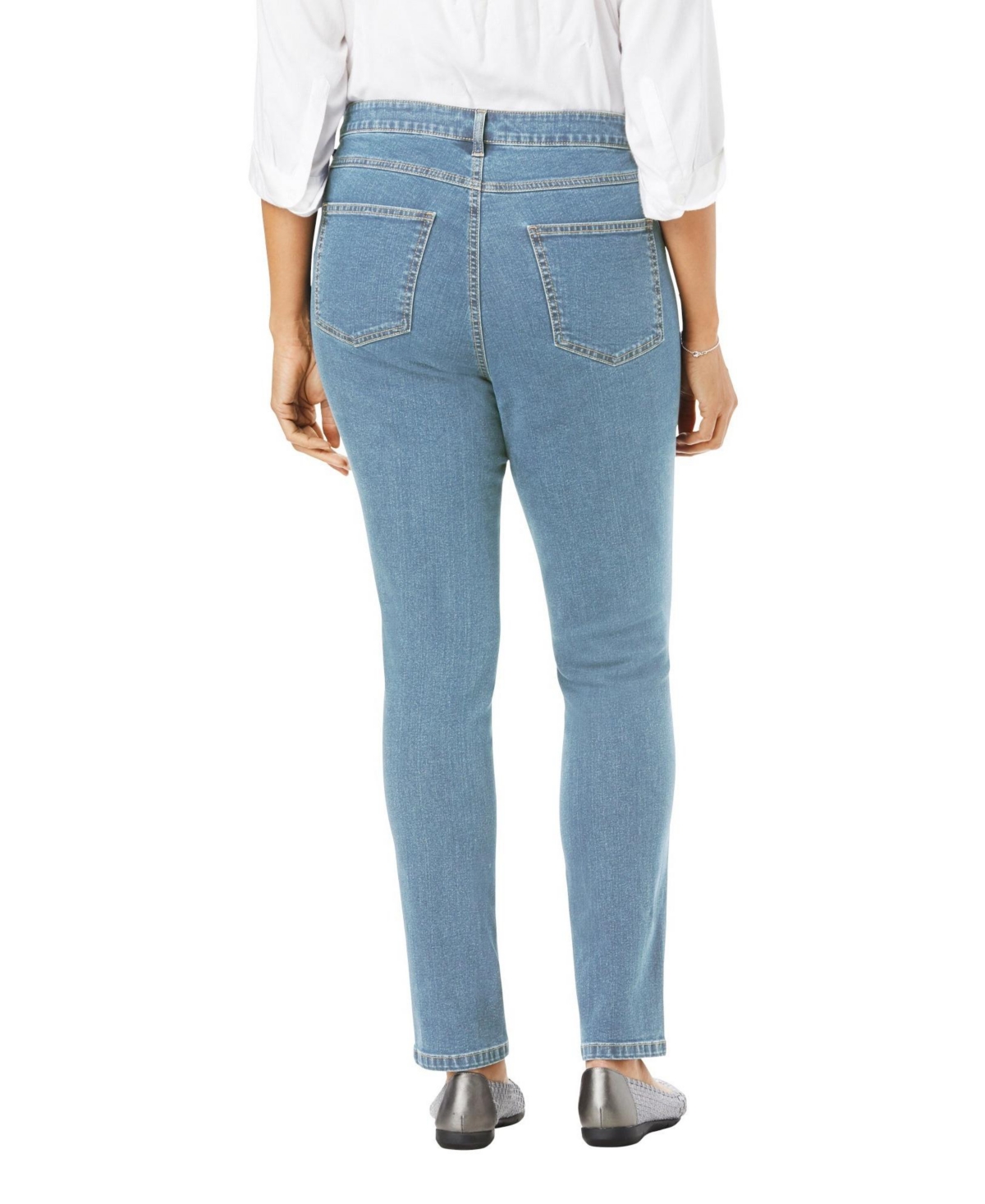Woman Within Women's Tall Stretch-Denim Slim-Leg Five-Pocket Jeans