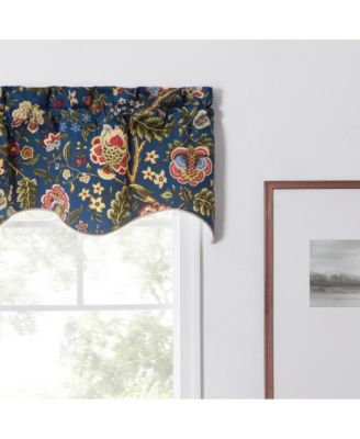 Regency Scallop Shaped 3" Rod Pocket Valances for Windows 50" x 15" Navy
