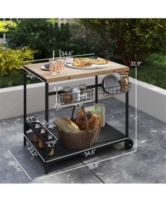 Outdoor Bar and Serving Cart for Patio or Deck Entertaining
