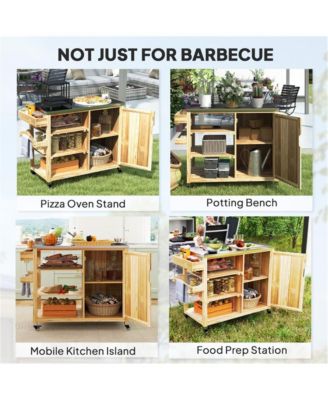 Mobile Grill Cart with Compact Design for Outdoor Cooking