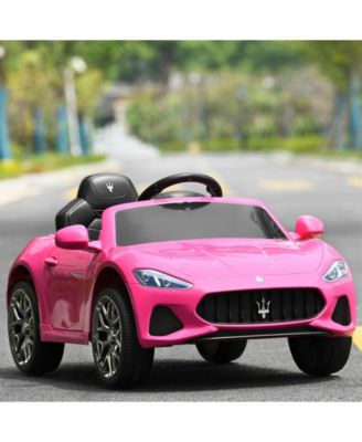 12V Kids Ride-On Car with Remote Control and Lights-Pink