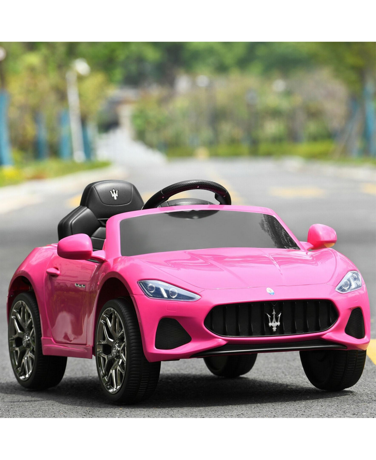 Sugift 12V Kids Ride-On Car with Remote Control and Lights-Pink