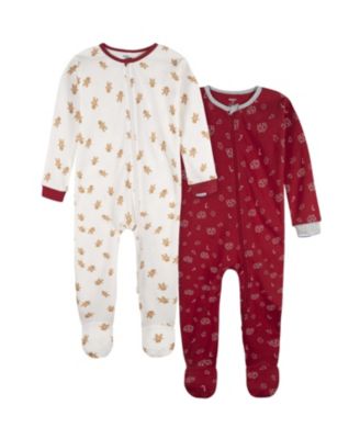 Toddler Neutral 2-Piece Snug Fitting Footed Pajamas, Gingerbread People