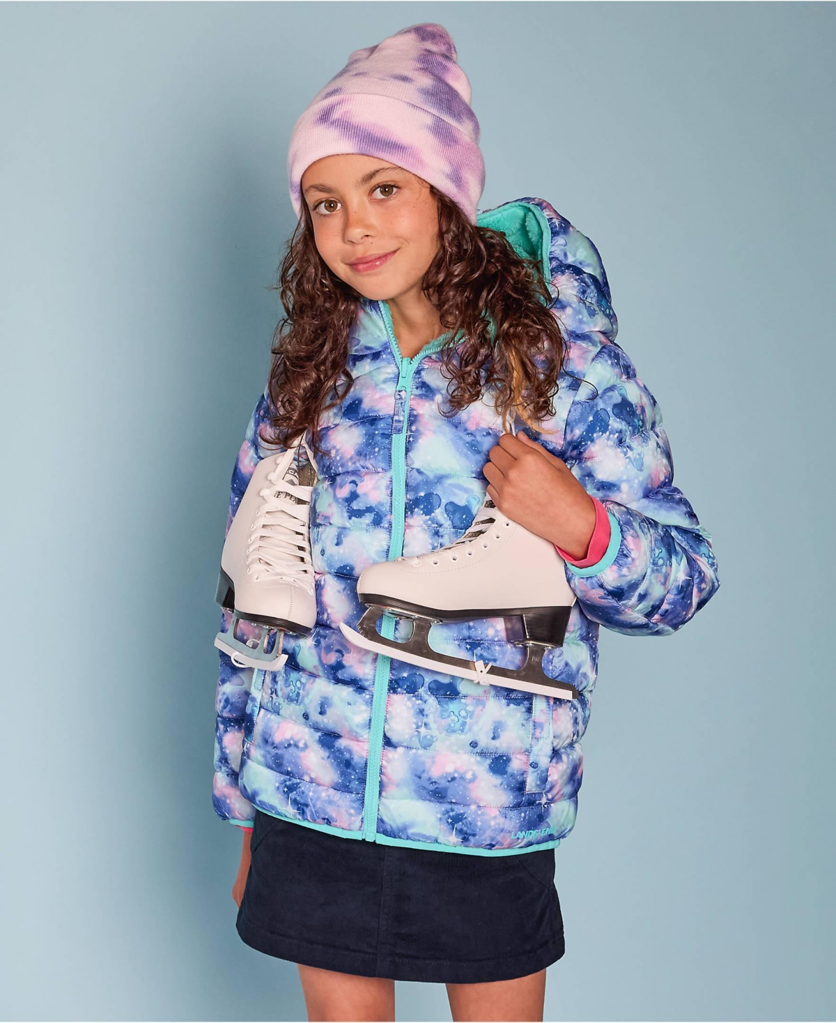 Lands' End Girls FeatherFree Reversible Hooded Jacket