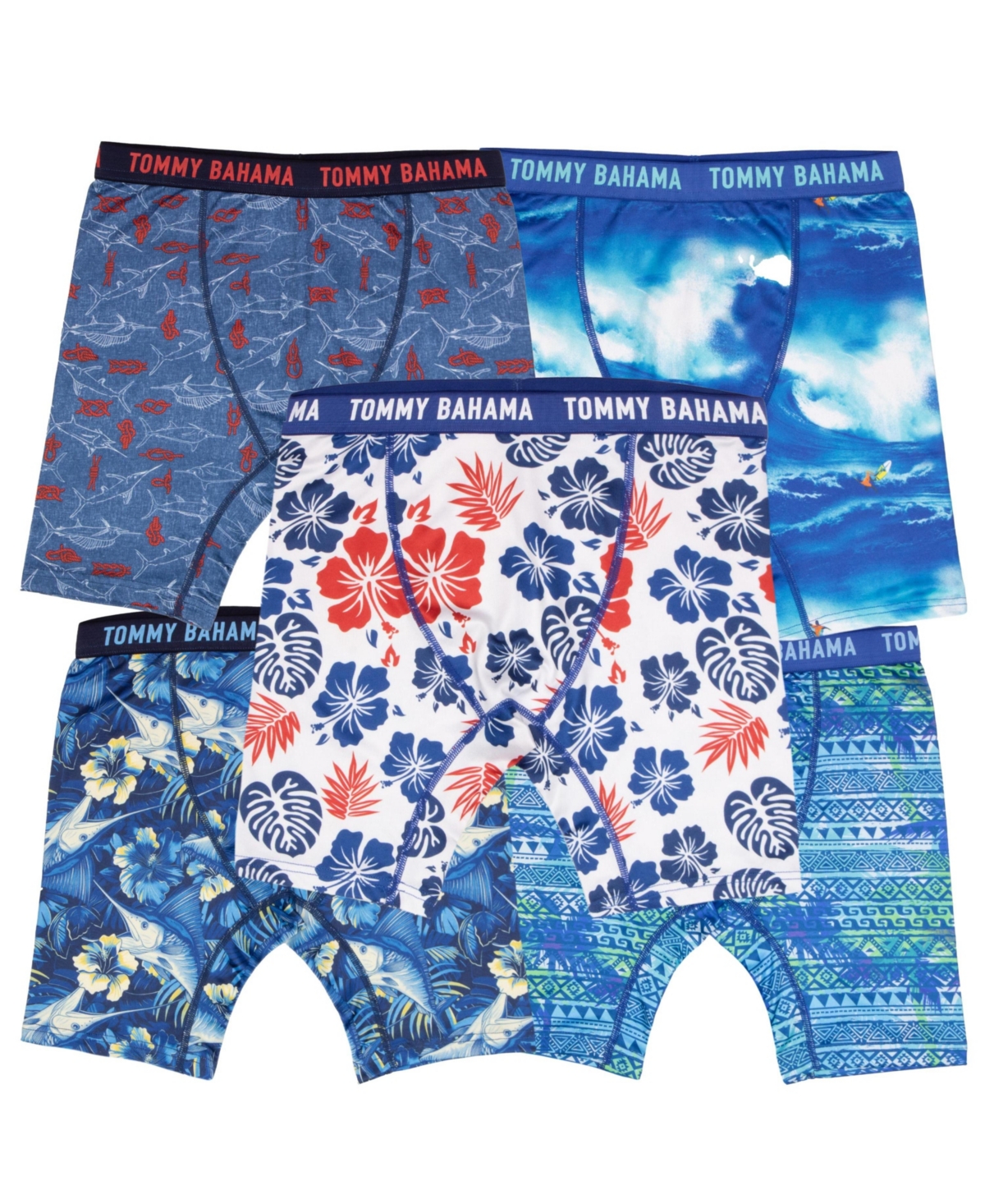 Tommy Bahama Boys 5-Pack Compression Boxer Brief Shorts