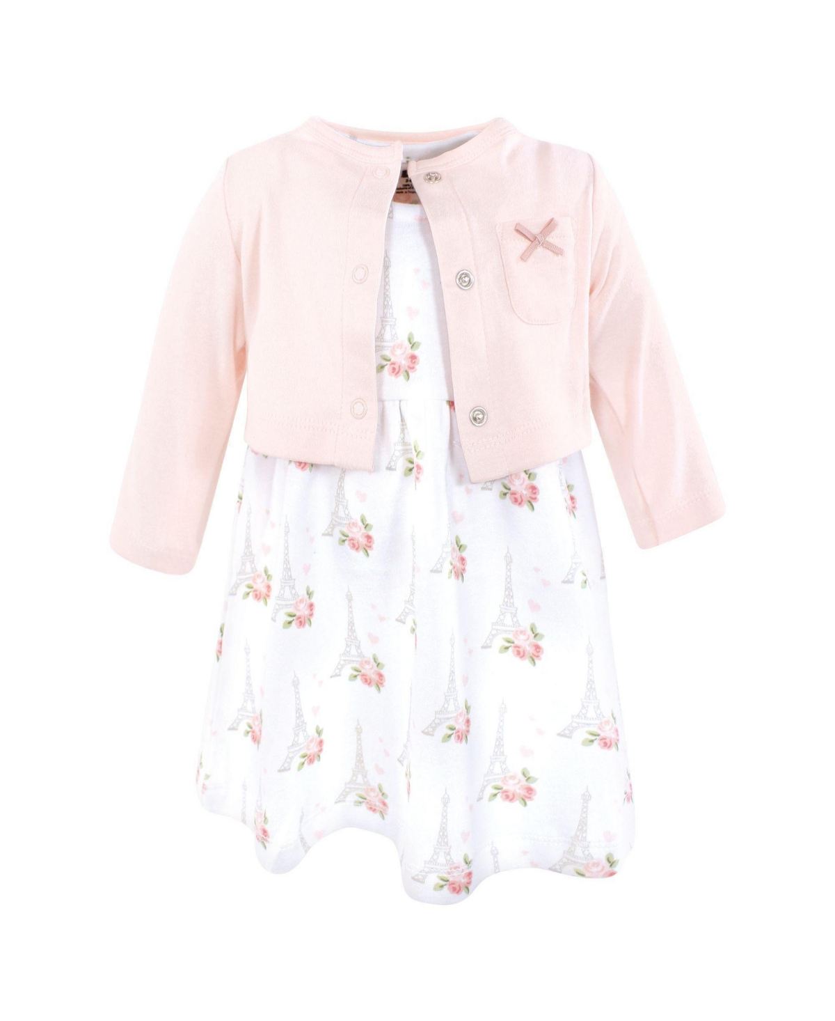Hudson Baby Toddler Girls Cotton Dress and Cardigan Set