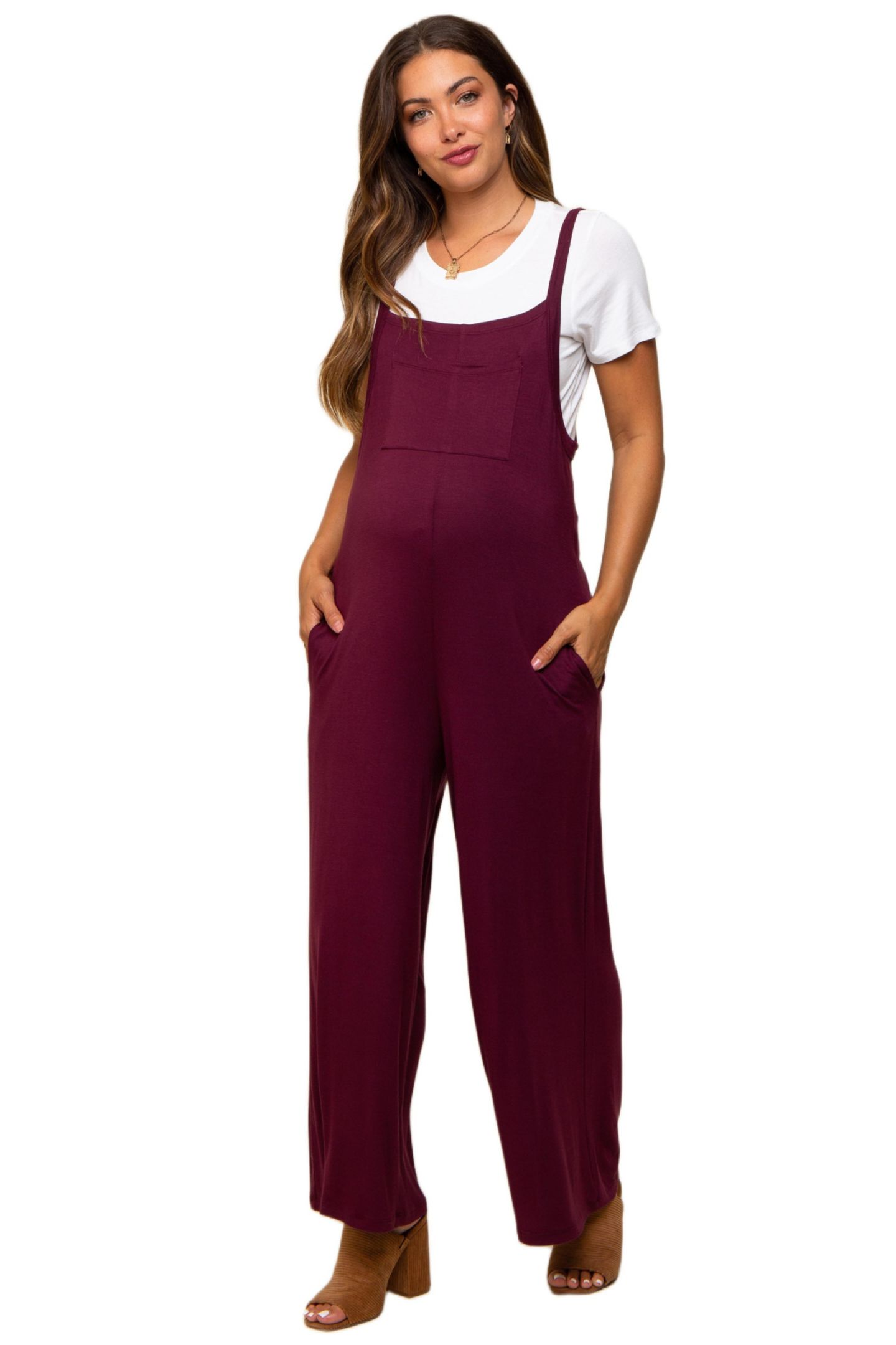 Женский комбинезон Pinkblush Sleeveless Pocketed Jumpsuit, цвет: Бордовый — фото 1