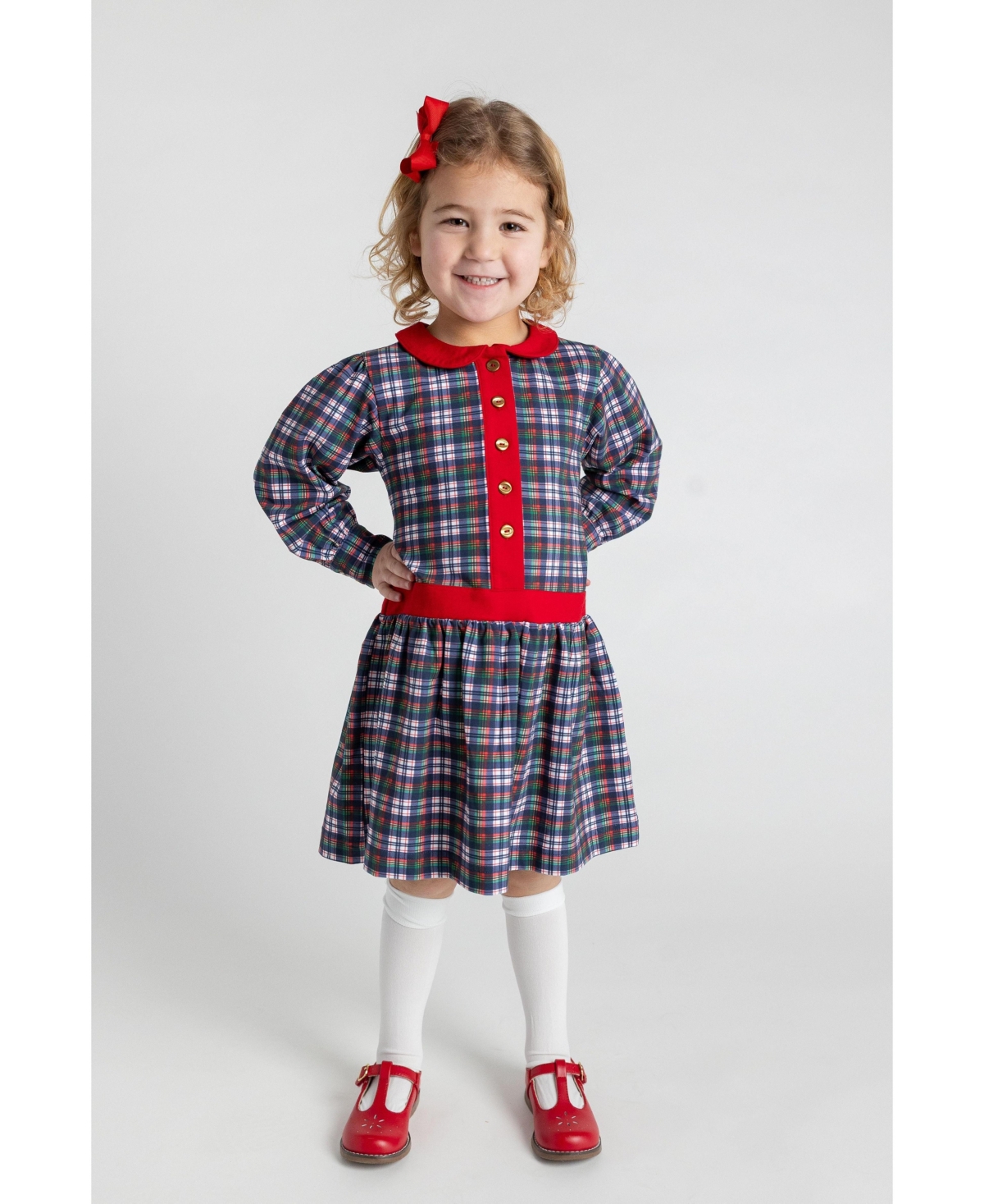 Florence Eiseman Toddler Girls Printed Knit Plaid Dress
