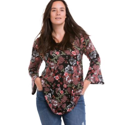 Women's Bell Sleeve A-Line Knit Tunic