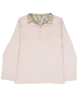 Big Boys Quarter-Zip Long Sleeve Knit Shirt