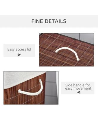 Bamboo Laundry Basket, Collapsible Laundry Hamper,