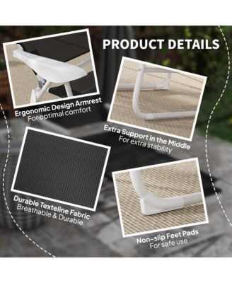 Folding Chaise Lounge 4-Position Adjustable Lounge Chair