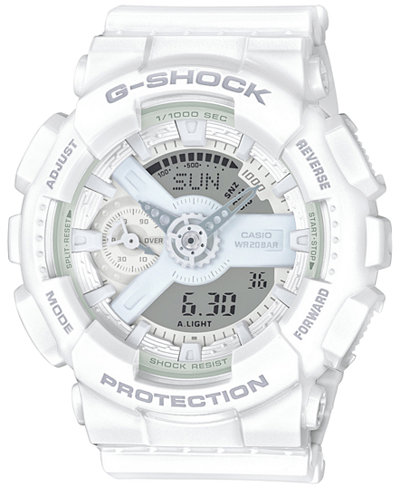 G-Shock Women's Analog-Digital Whiteout White Bracelet Watch 49x46mm GMAS110CM7A1