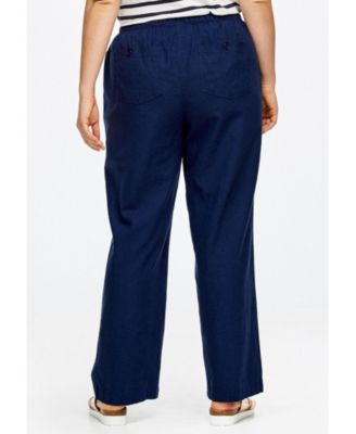 Women's Linen-Blend Drawstring Pants
