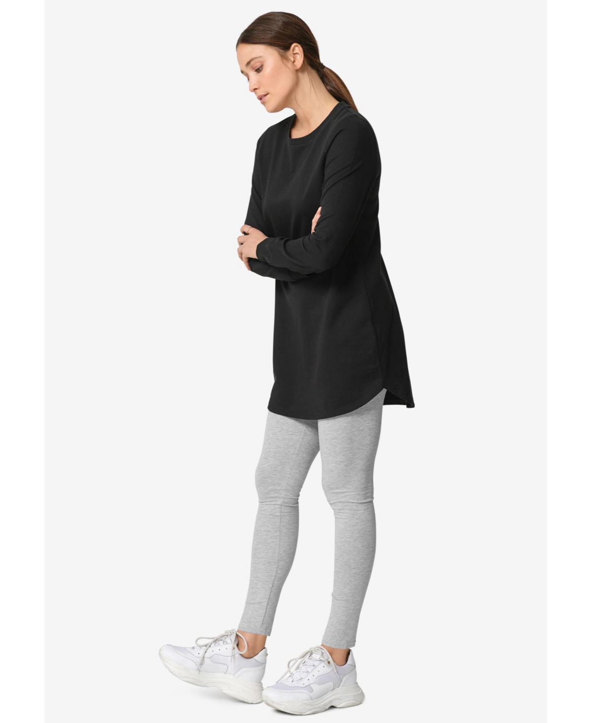 ellos Plus Cotton Spandex Full Length Leggings
