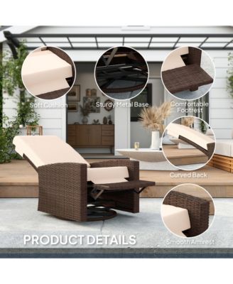 Reclining Rat 360degree(s) Swivel Chair Cushioned Recliner