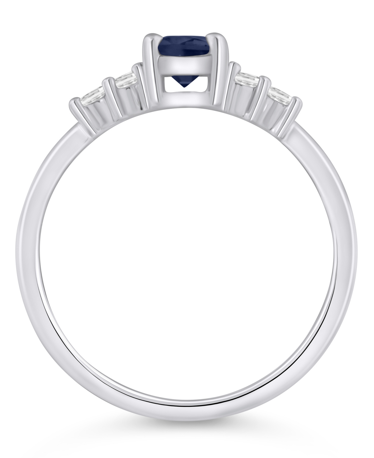 Macy's Gemstone And Diamond Ring (1/6 Ct. T.w.) In 10k White Gold (also In 10k Yellow Gold) In Metallic