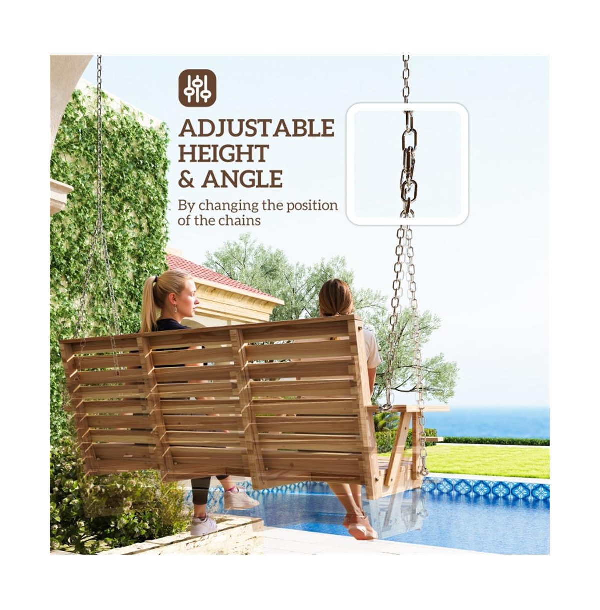 Slickblue All-Weather Patio Swing for Porch, Garden, or Deck