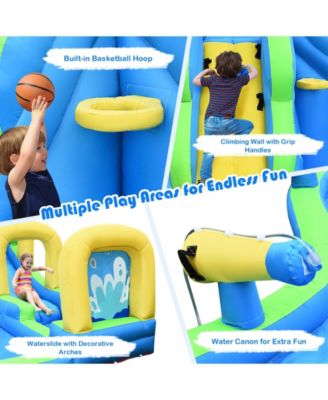 Inflatable Water Slide Kids Bounce House with Water Cannons and Hose Without Blower