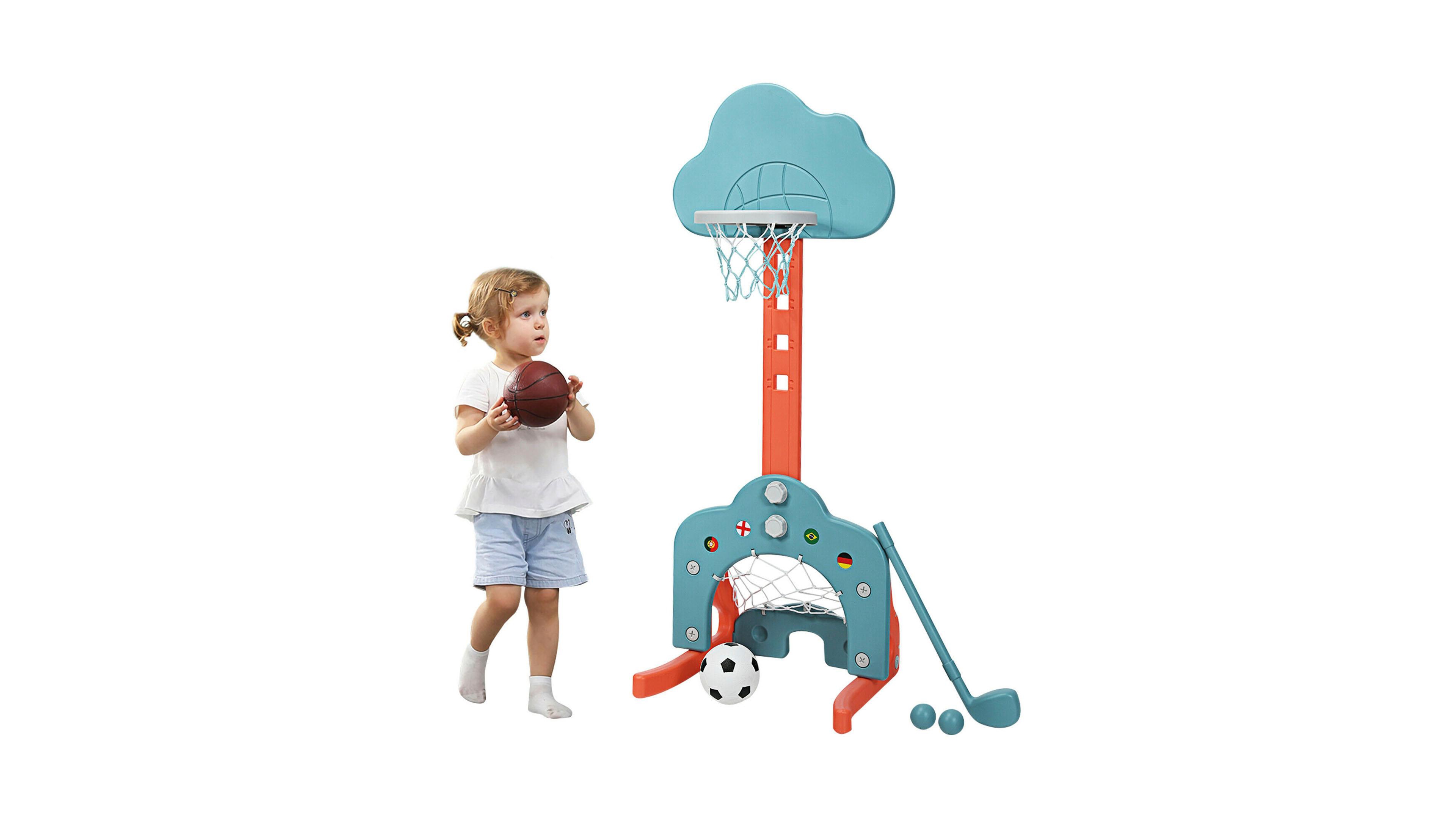 Sugift 3-in-1 Adjustable Basketball Hoop Set, Ages 18 Months+
