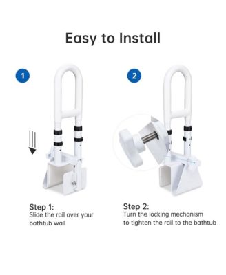Bathtub Grab Bar Safety Rail Adjustable Shower Handle Locking Clamp 330Lbs