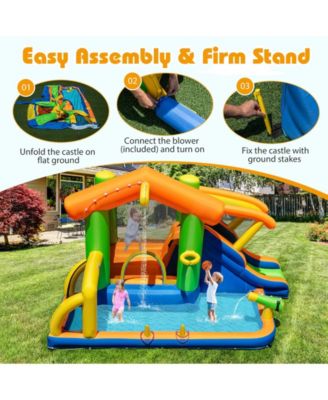 8-in-1 Inflatable Bounce House Water Park without Blower
