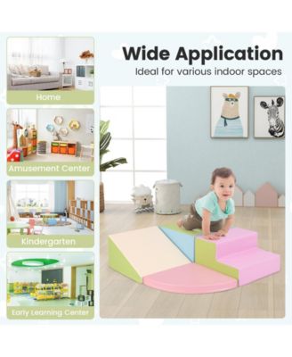 4-Piece Climb and Crawl Foam Block Play Set – Pink