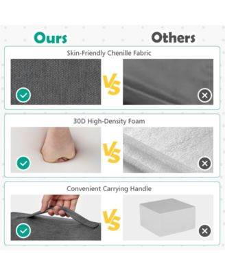 6-Piece Baby Climbing Blocks with 30D High-Density Foam and Carrying Handles-Gray