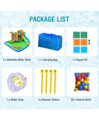 Inflatable Water Slide Park with Upgraded Handrail without Blower