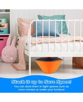 11 Pieces Kids Stepping Stone Square Stackable Indoor Outdoor-Multicolor