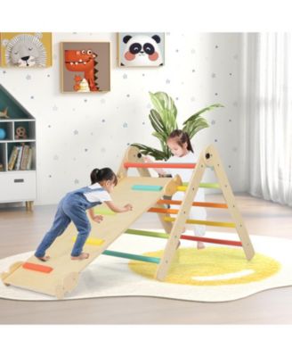 3-in-1 Climbing Set Foldable and Adjustable Kids Triangle Set