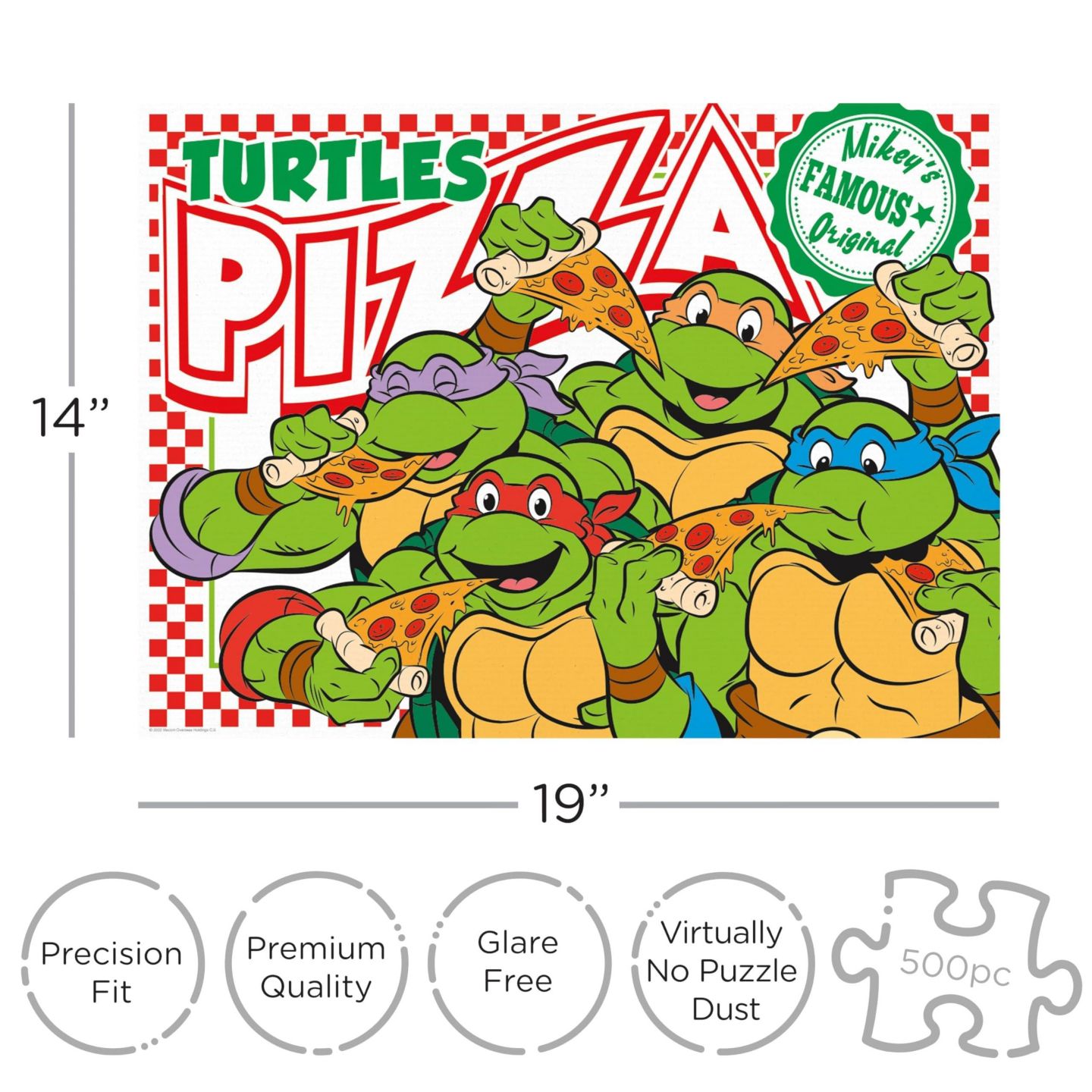 Детский пазл NMR Distribution Teenage Mutant Ninja Turtles Pizza 500-Piece Jigsaw Puzzle, Ages 14+ — фото 3