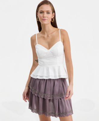 Women's Poplin Peplum Tank Top, Macy's Exclusive