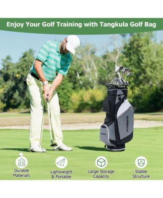 14-Way Golf Cart Stand Bag with Waterproof Rain Hood