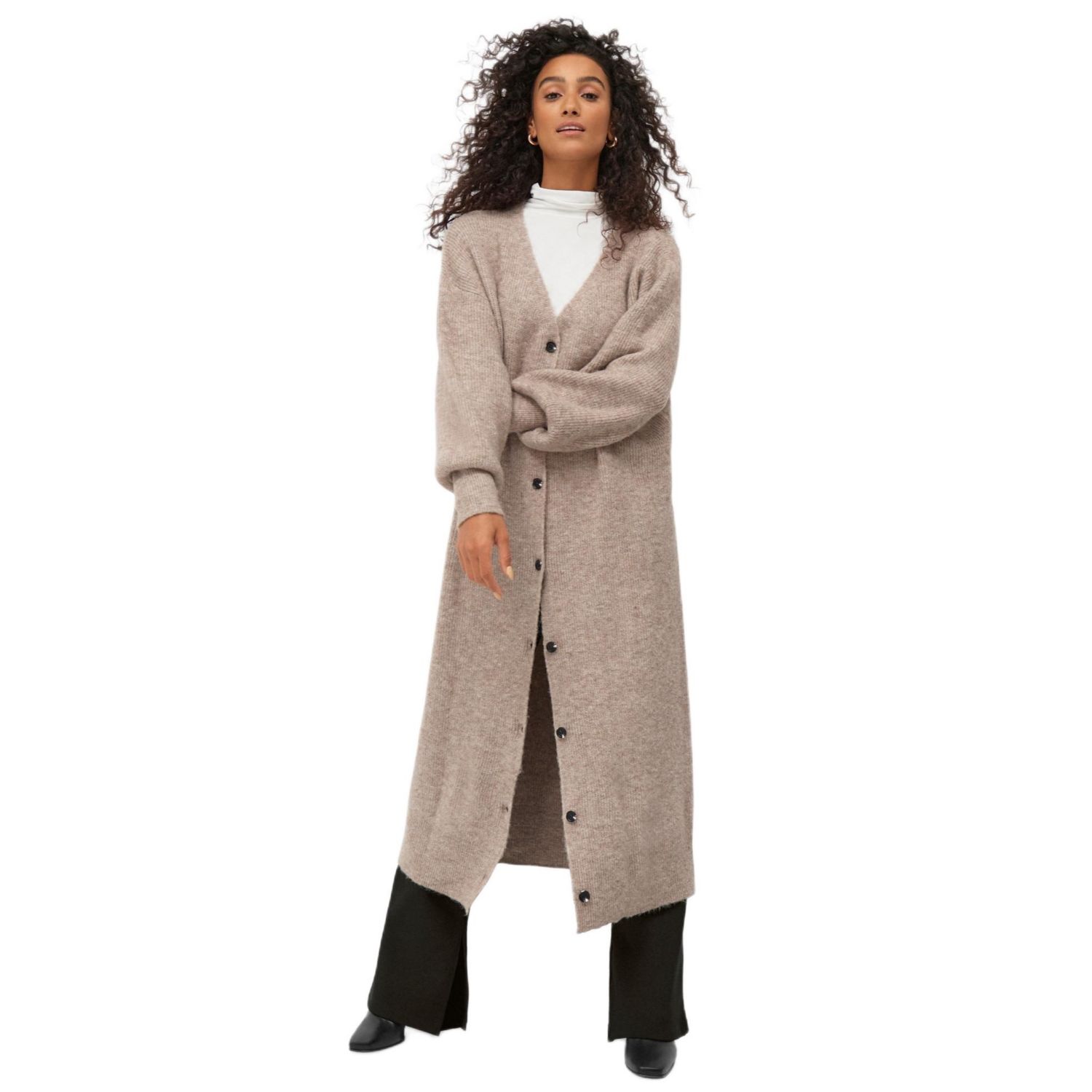 Plus Size Women's Button Front Duster Cardigan