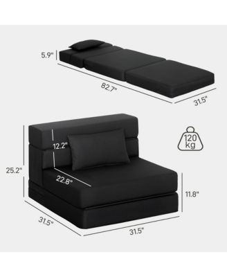 Folding Sofa Bed, Sleeper Chair with Pillow