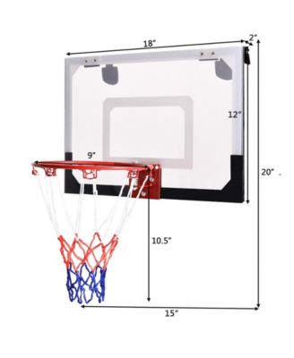 Over-The-Door Mini Basketball Hoop Includes Basketball and 2 Nets