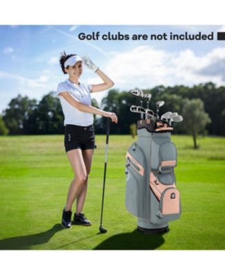 Molded Lock Top Golf Cart Bag with 14-Way Full Length Dividers and 11 Pockets